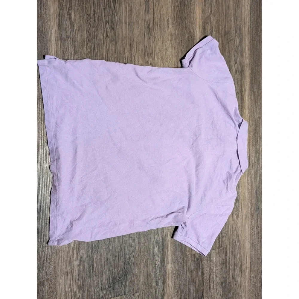 Polo Ralph Lauren Mens Custom Slim Fit Pique Polo Shirt Lavender Purple Medium